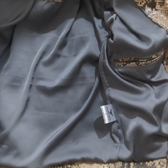 Gray Snakeskin Leather Motorcycle Jacket - Picture 4 of 7